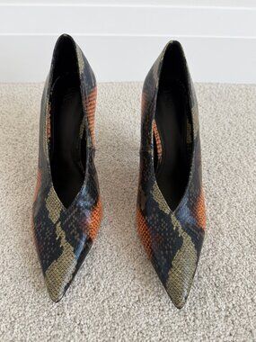 Mango Faux Snakeskin Heels Size 39